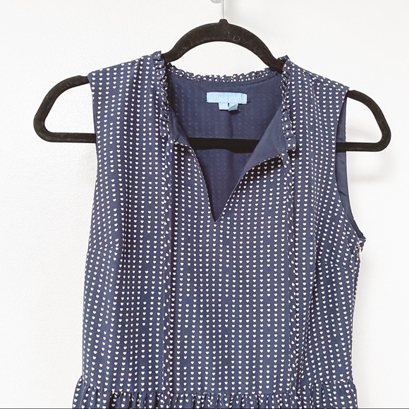 Draper James Heart Dots Tiered Dress Nassau Navy 0 - Picture 5 of 13